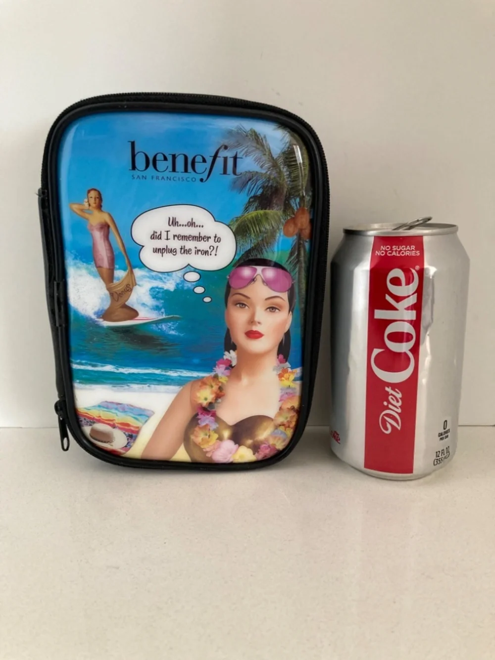 Benefit Cosmetics Makeup Bag Did I Remember to Unplug the Iron?! Retro Zippered